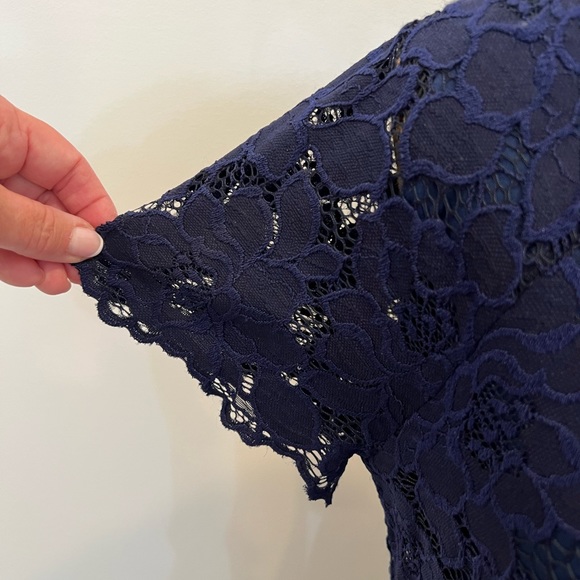 Navy Laced Overlay Dress - Picture 10 of 10